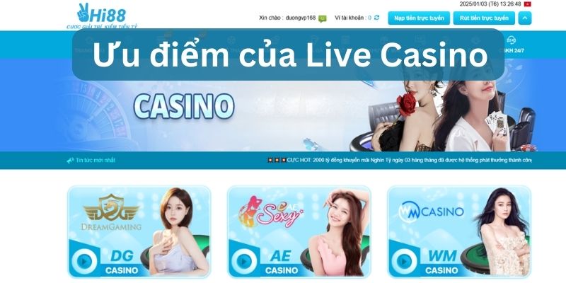 live casino là gì